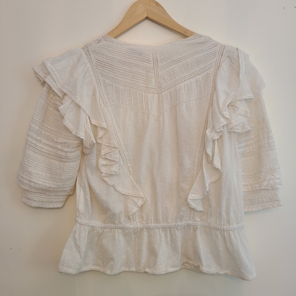 LoveShackFancy White Ruffled Blouse - Picture 2 of 5